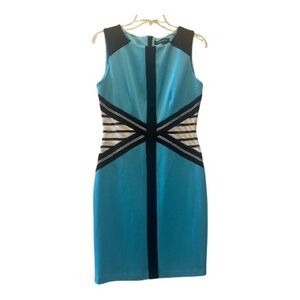 Ivanka Trump Turquoise and Black Mini Dress